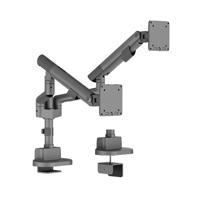 DUAL POLE-MOUNTED MONITOR ARM GREY