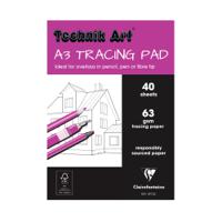 Clairefontaine Technik Art Tracing Pad 63gsm A3 40 Sheets XPT3