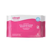 CHLORHEXIDINE WASH GLOVE NO FRAG PK6