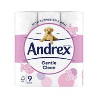 Andrex 2-Ply Toilet Roll Puppies On A Roll White (Pack of 9) 1102053