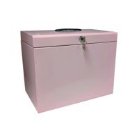 CATHEDRAL FILE BOX + 5 FILES A4 PINK