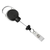 Durable Extra Strong Retractable Clip Badge Reel for ID and Keys Black 832901