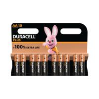 Duracell Plus AA Battery Alkaline 100% Extra Life (Pack of 10) 5015842