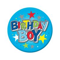 BIRTHDAY BOY GIANT BADGE PK6
