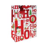 HOHOHO FESTIVE GIFT BAGS XL PK12