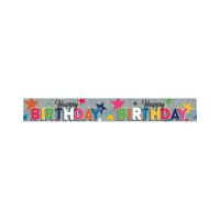 HAPPY BIRTHDAY FOIL PARTY BANNER PK6