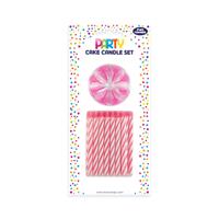 EUROWRAP CAKE CANDLE SET PINK PK6
