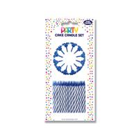 EUROWRAP CAKE CANDLE SET BLUE PK6