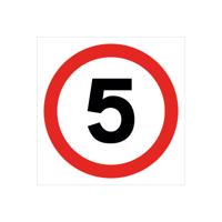 5MPH TRAFFIC SIGN RIGID PLAS 450X450