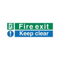 FIRE EXIT KEEP CLEAR PLAS 150X450