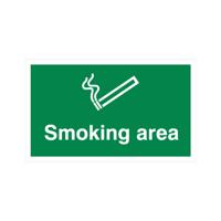 SMOKING AREA SIGN RIGID PLAS 300X500
