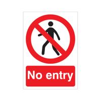 NO ENTRY SIGN RIGID PLASTIC A5