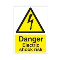 DANGER ELECTRIC SHOCK RISK VINYL A5
