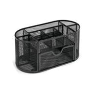 DESK ORGANISER MESH RUBBER PADS BLK
