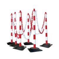 GUARDA CHAIN 6 POST RED/WHT RUBBER