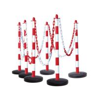 GUARDA CHAIN 6 POST RED/WHT ROUND