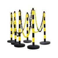 GUARDA CHAIN 6 POST YLW/BLK ROUND