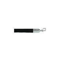 ECO VELOUR ROPE BLK 1.8M P/CHROME