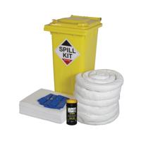 OIL/FUEL SPILL KIT WHL BIN 120L WHT