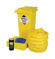 120L CHEM SPILL KIT WHEELIE BIN YLW