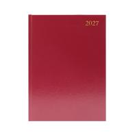 DESK DIARY 2 PPD A4 BURGUNDY 2027