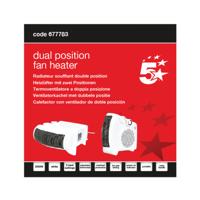 DUAL POS PORT FAN HTR 1000/2000W WHT