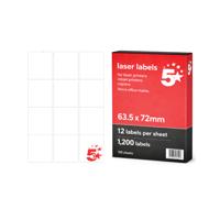 A4 ADDR/PARCEL LAB 63.5X72MM PK1200