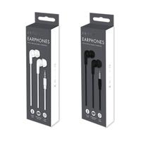 EARPHONES/JACK PORT WHT/BLK PK24
