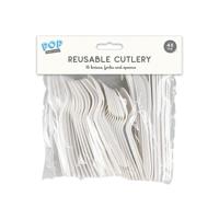 REUSABLE PLASTIC CUTLERY X48 PK24