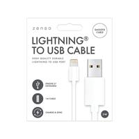 LIGHTNING TO USB CABLE 1M WHT PK24