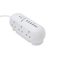 2M 6 WAY SURGE PROTECTOR USBA/C