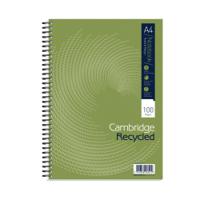 Cambridge Ruled Recycled Wirebound Notebook 100 Pages A4 (Pack of 5) 400020196