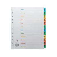 Concord Index January-December A4 Extra-Wide White With Multi-Colour Tabs 07901/CS79