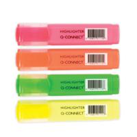 Q-Connect Highlighter Pen Assorted Wallet of 4 KF01116