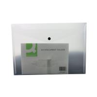 Q-Connect Document Folder Plastic A4 Clear Popper  KF01244Q