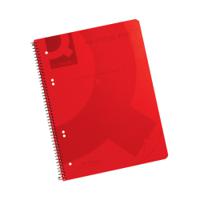 Q-Connect Spiral Bound Polypropylene Notebook 160 Pages A4 Red (5 Pack) KF10038