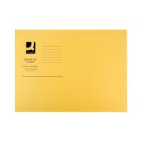 Q-Connect Square Cut Folder Lightweight 180gsm Foolscap Yellow (Pack of 100) KF26027