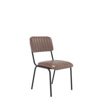 TOVI SIDE CHAIR BROWN WITH BLK FRAME
