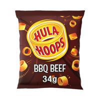 HULA HOOPS BBQ BEEF CRISPS 34G PK32