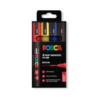 POSCA 5M PAINT MARKERS MED AST PK4