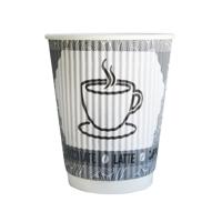 MYCAFE RIPPLE HOT CUP 12OZ/35CL PK25