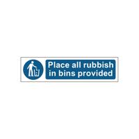 ALL RUBBISH BINS SIGN SAVE PP 200X50