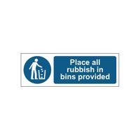 ALL RUBBISH BINS SIGN 1.2 PP 300X100