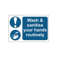WASH SANITISE HANDS SIGN PP 300X200