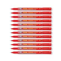 PERM MARKER SUPER FINE RED PK12