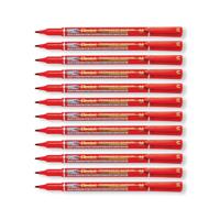 PERM MARKER FINE RED PK12