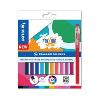 Pilot FriXion Ball Stick Erasable Gel Pens Wallet Assorted (Pack of 12) 5012052061989