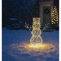 LED LIGHT UP SNOWMAN SLV/WARM WHT