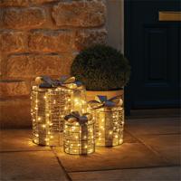 LED LGT UP XMAS PRESENT MIXED SZ PK3
