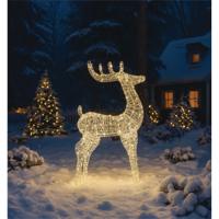 LED LGT UP DEER 1180MM SLV/WARM WHT